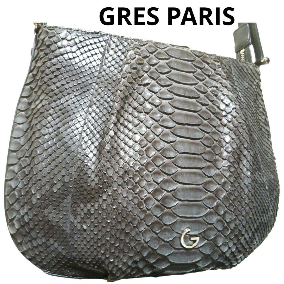 GRES PARIS グレ パリ パイソン 本革 ヘビ革 ワンショルダーバッグ