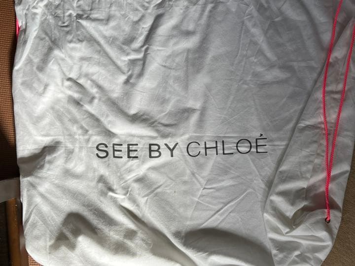 SEE BY CHLOE PVCバッグ　ヒョウ柄　ネイビーの写真3枚目