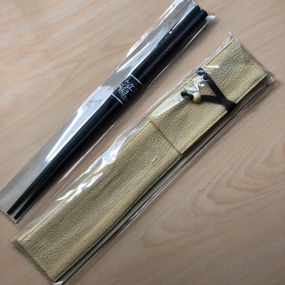 お箸(天然竹) と ちりめん紐付き箸袋 セット