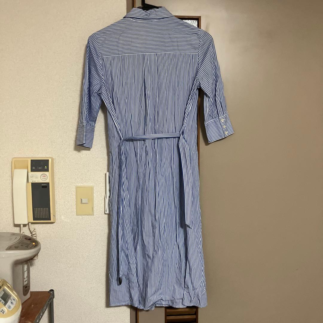 ERDOS ストライプ シャツワンピース 刺繍の写真2枚目