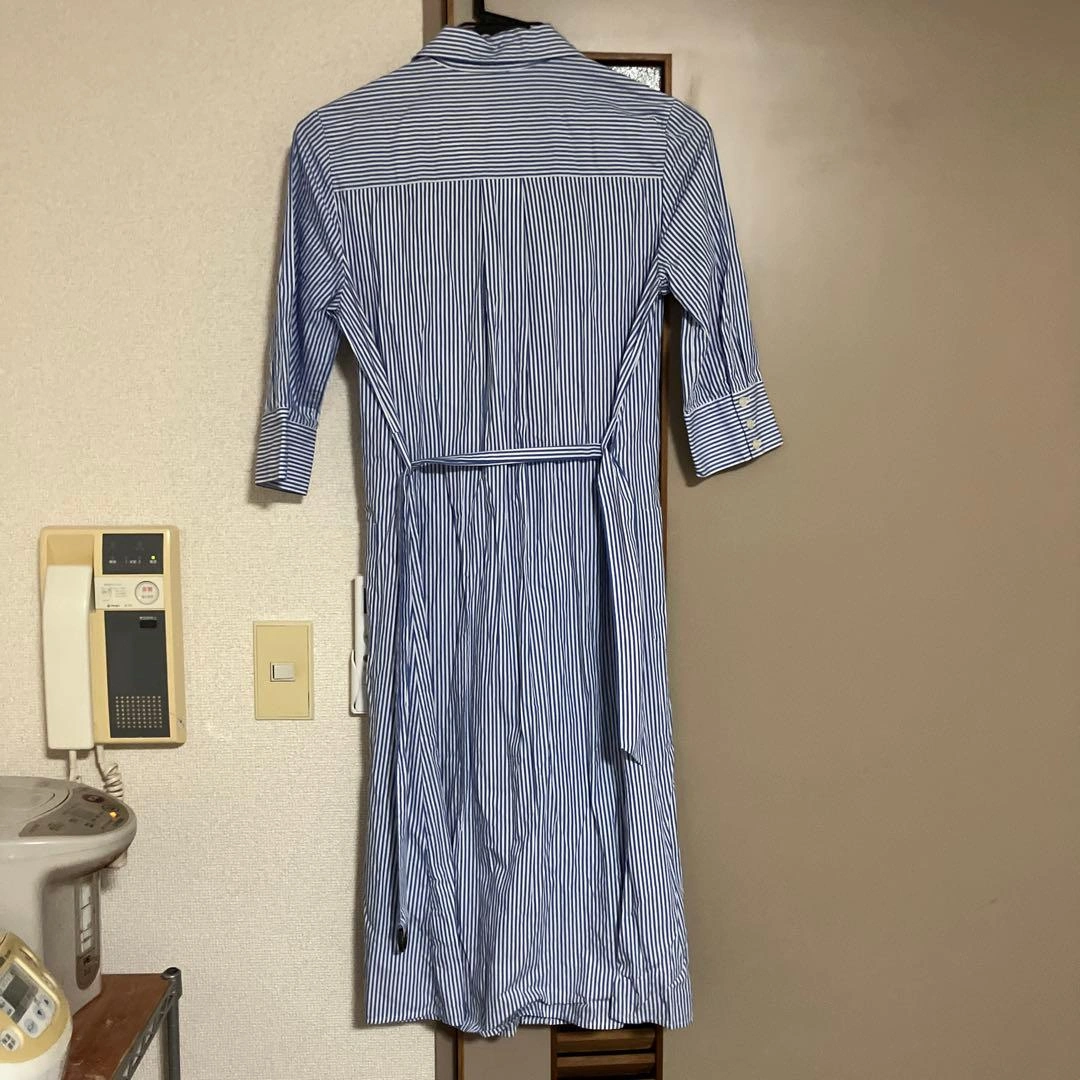 ERDOS ストライプ シャツワンピース 刺繍の写真2枚目