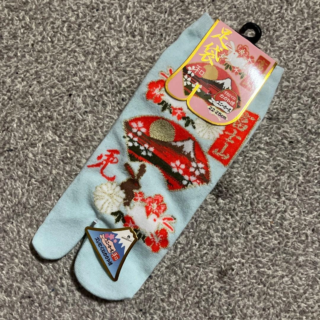 足袋ソックス 富士山 うさぎ 和柄 22-25cm