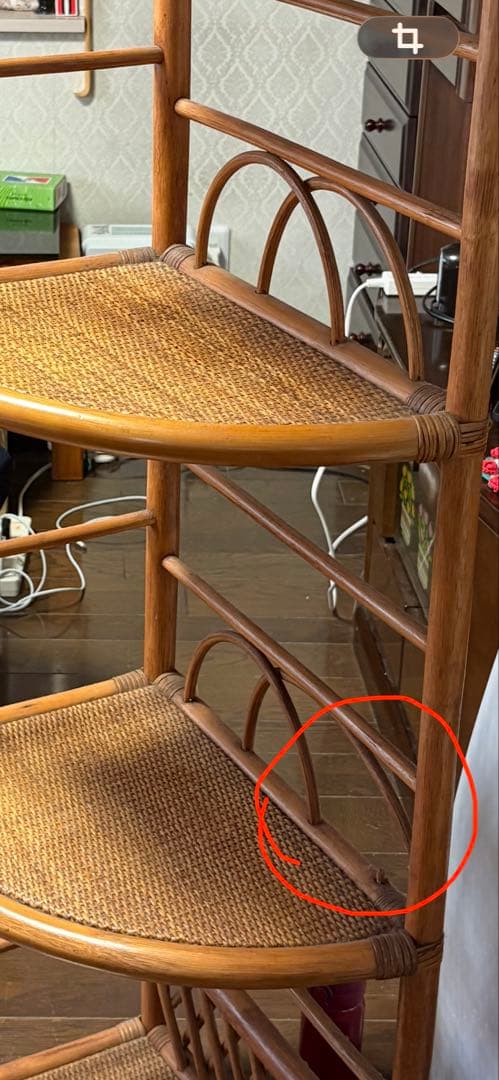 ラタン コーナーラック 4段 収納棚の写真2枚目