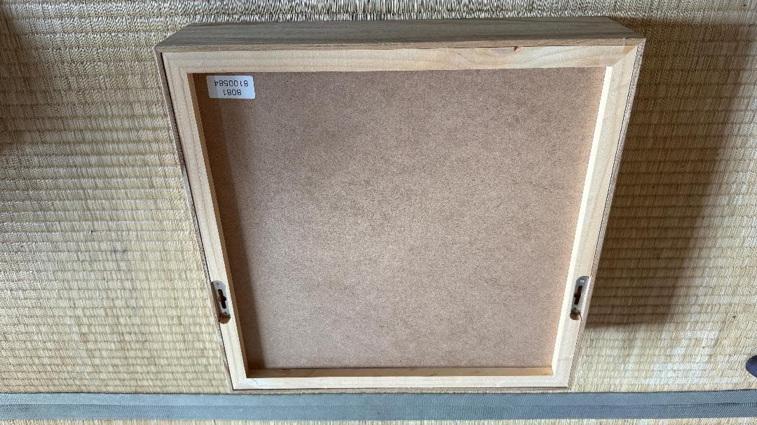 木製ウォールミラー 壁掛け鏡 40×40×10cm ナチュラルの写真2枚目