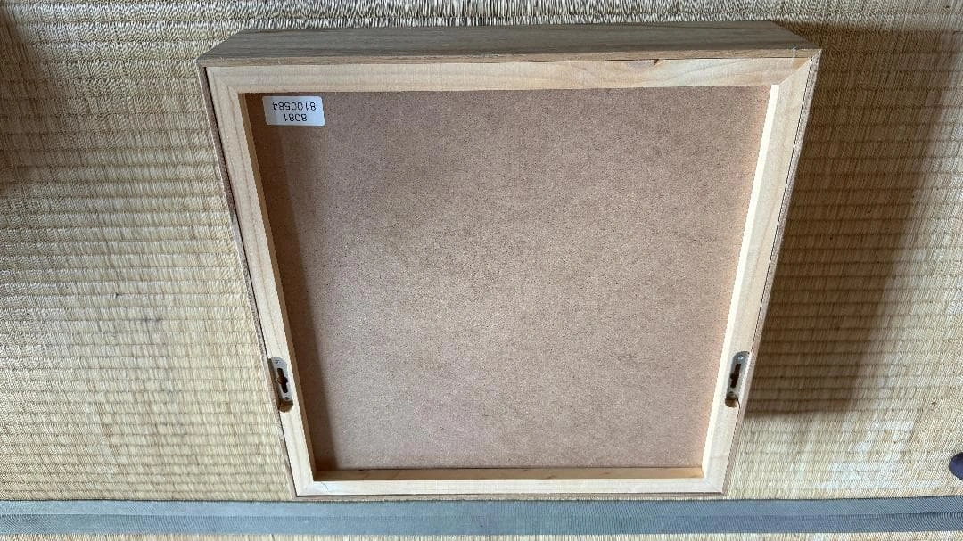 木製ウォールミラー 壁掛け鏡 40×40×10cm ナチュラルの写真2枚目
