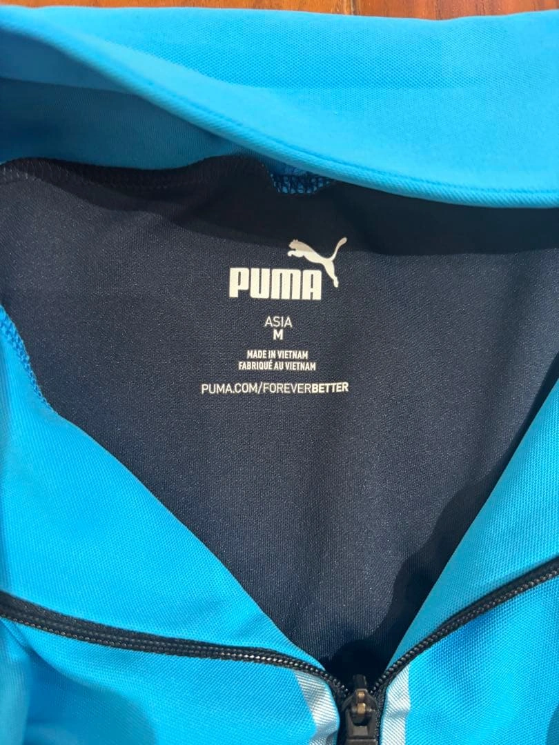 PUMA ゴルフウェア ハーフジップ 半袖シャツ ネイビー×ブルー Mの写真3枚目