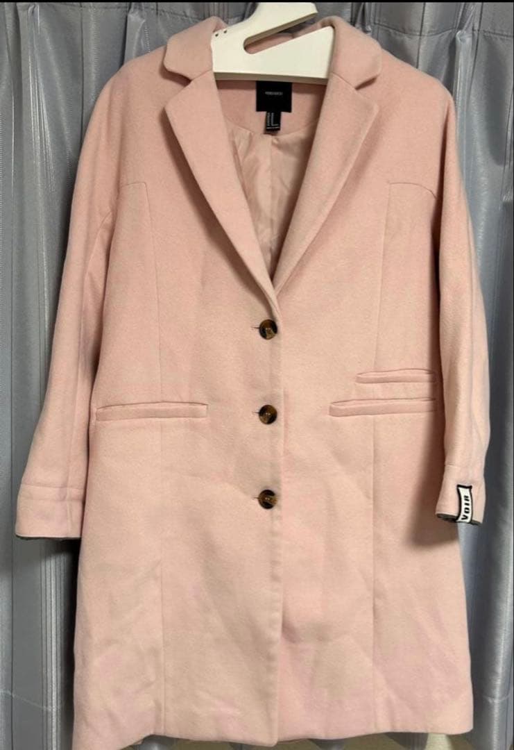 FOREVER 21 フォーエバー21 ピンク ロングコートチェスターコート　M