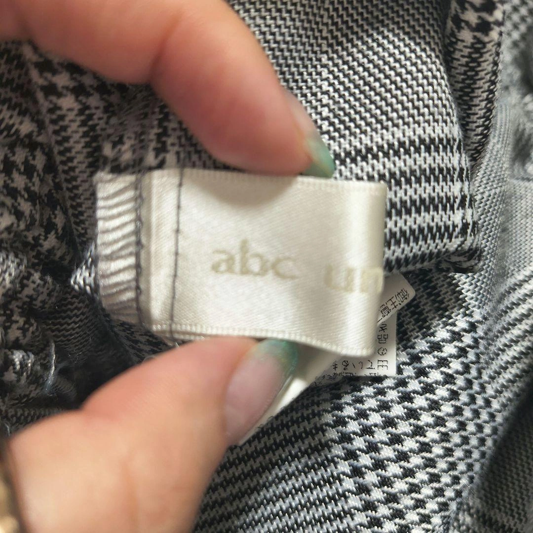 透け感 abc une face チェック膝丈+チュールレースロングスカートMの写真8枚目
