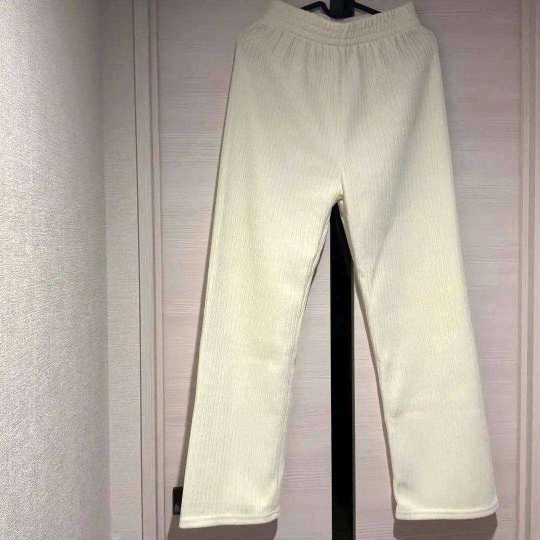 リブニット ワイドパンツ