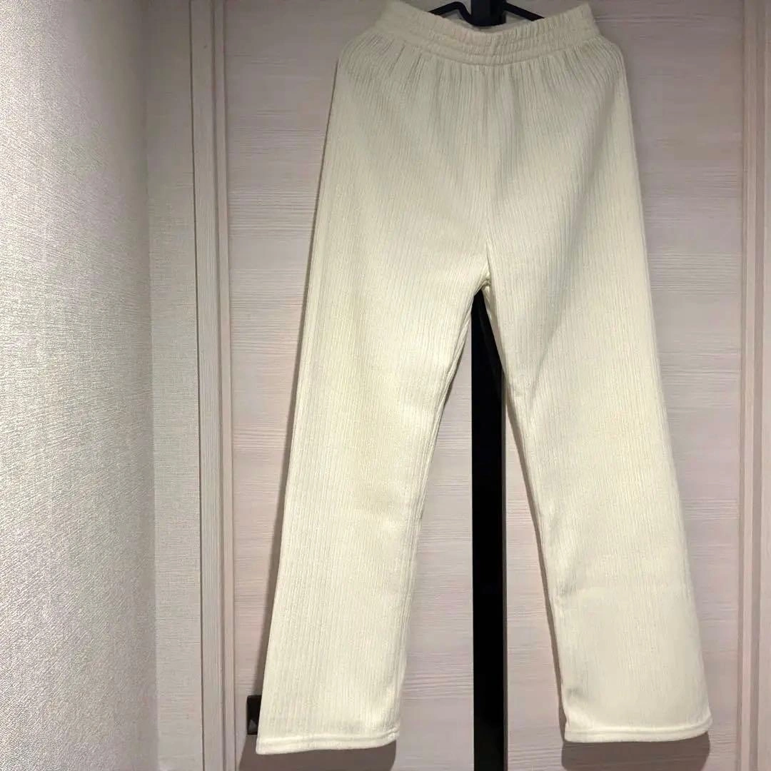 リブニット ワイドパンツ