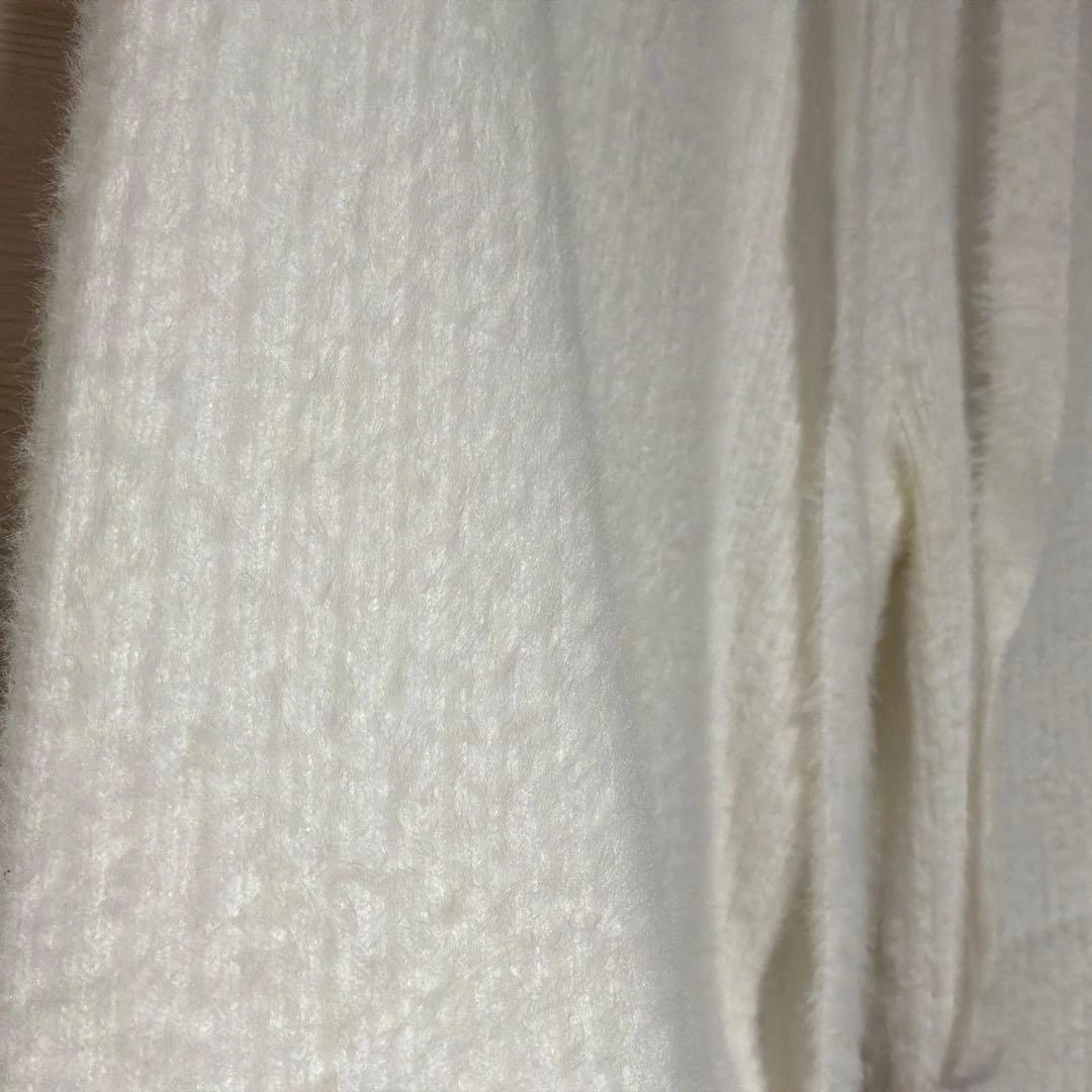 ホワイト リブニット ワイドパンツの写真3枚目