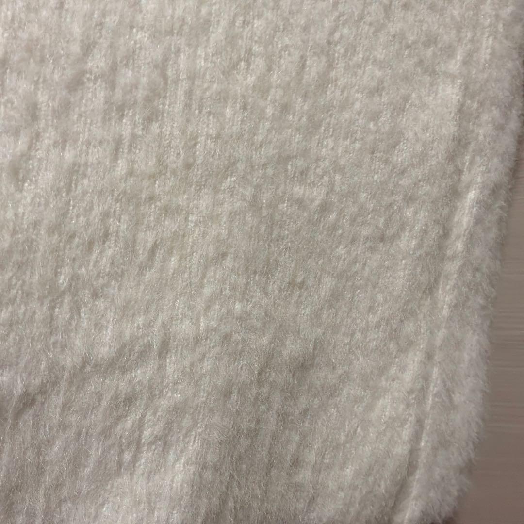 ホワイト リブニット ワイドパンツの写真4枚目
