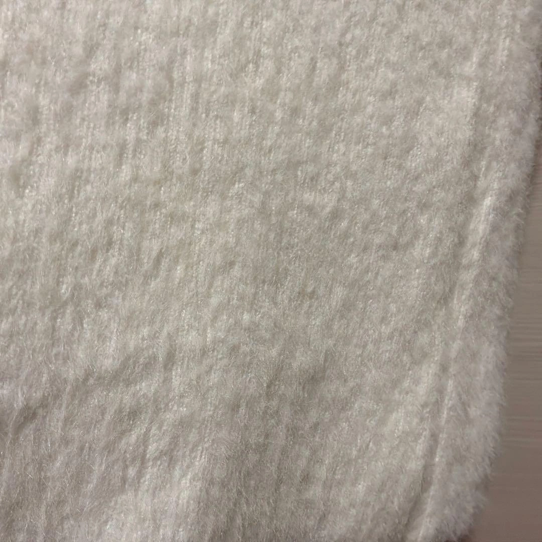 ホワイト リブニット ワイドパンツの写真4枚目