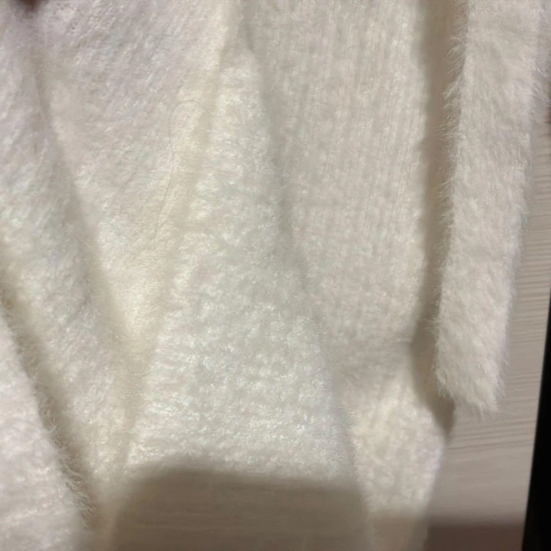 ホワイト リブニット ワイドパンツの写真5枚目