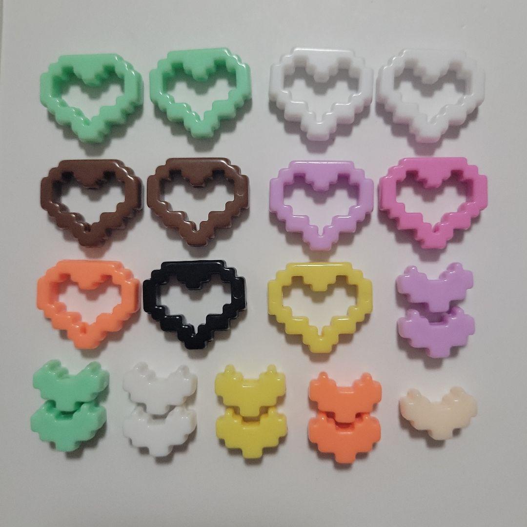 ドット絵 ハート ビーズ デコパーツ まとめ売り ハンドメイド