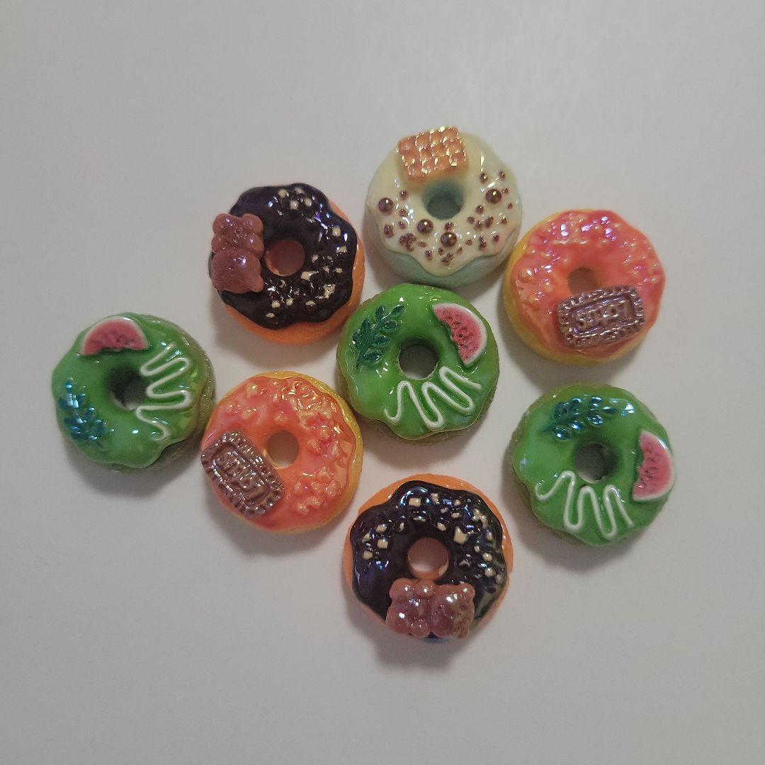 デコパーツ ビーズ ドーナツ 8個セット ハンドメイド