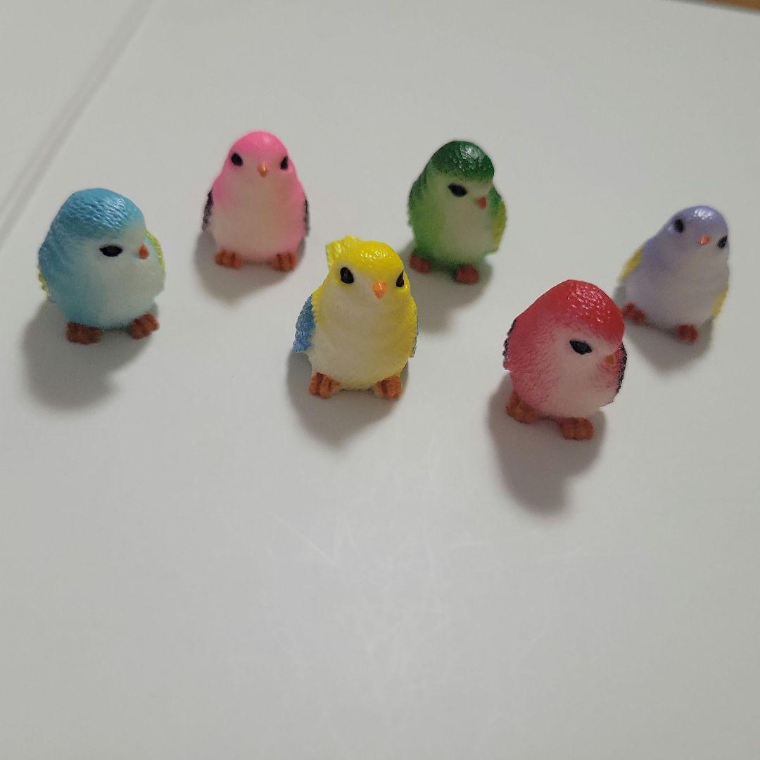 カラフルな小鳥のミニチュア置物 6体セット