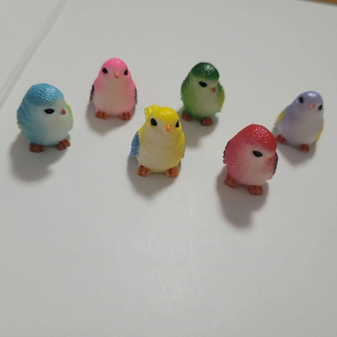 カラフルな小鳥のミニチュア置物 6体セット