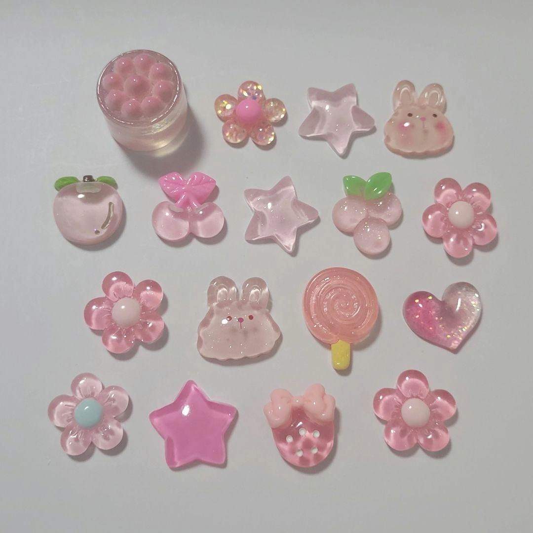 デコパーツ ピンク系 17個セット ハンドメイド