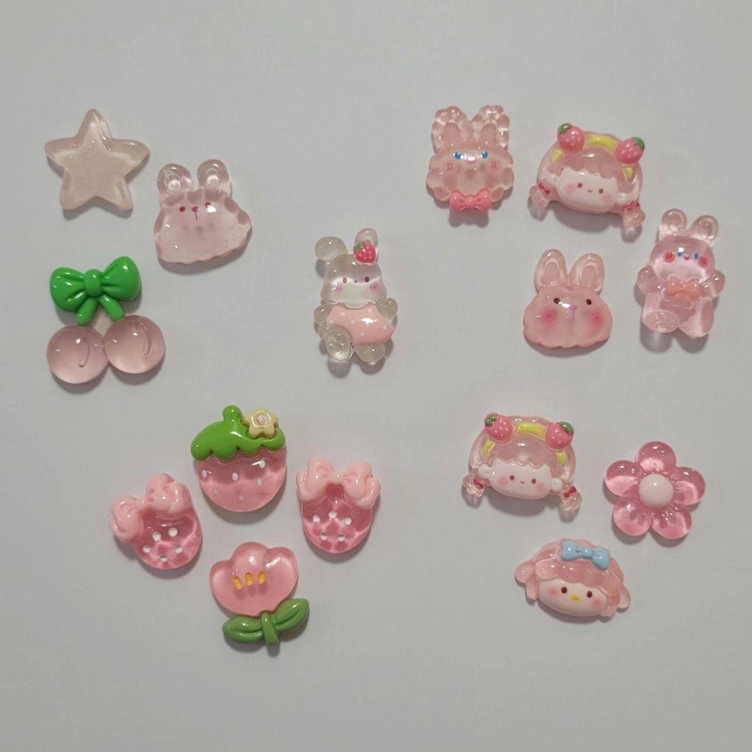 デコパーツ ピンク系 15個セット ハンドメイド