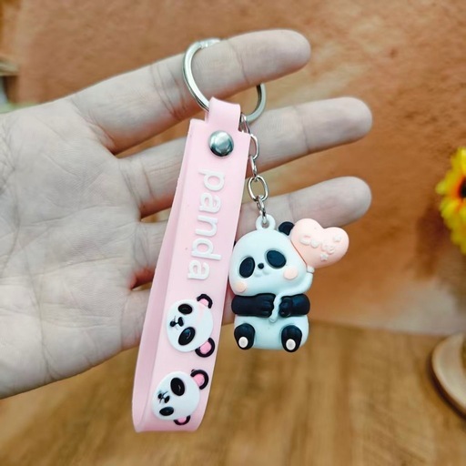 【新品】パンダキーホルダー イエローストラップ付き 可愛い 鍵かけの写真3枚目