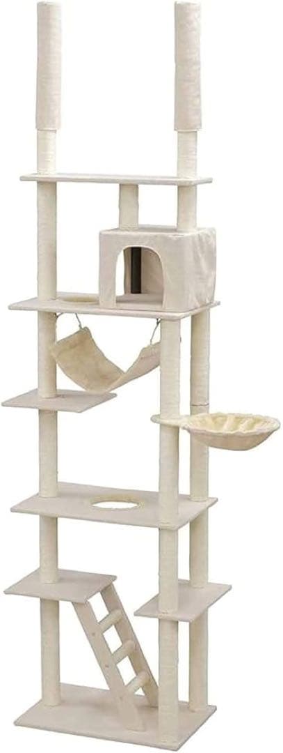 アイリスプラザ キャットタワー 突っ張り 固定 ベージュ 高さ220-252cm