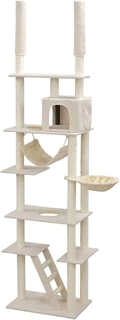 アイリスプラザ キャットタワー 突っ張り 固定 ベージュ 高さ220-252cm