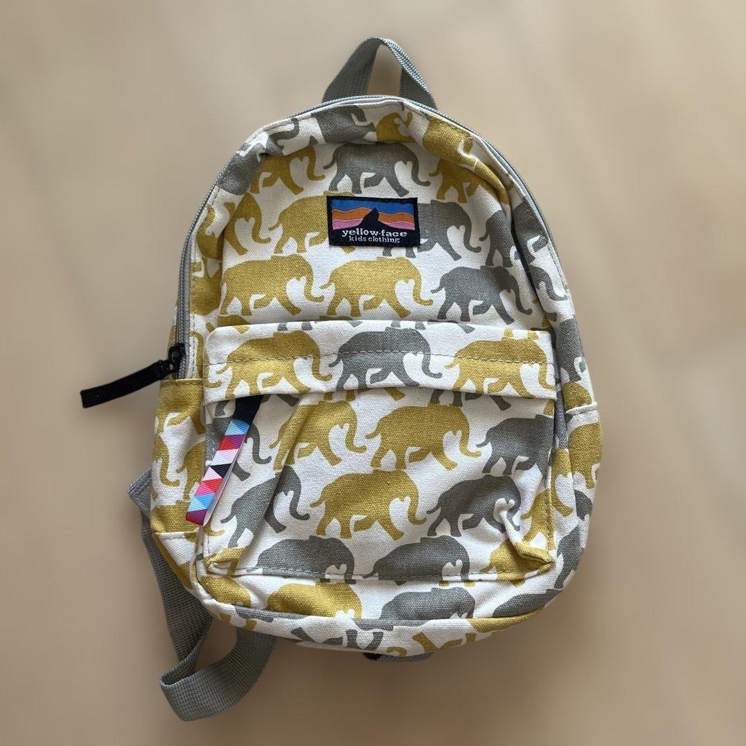yellow face キッズリュック ゾウ柄