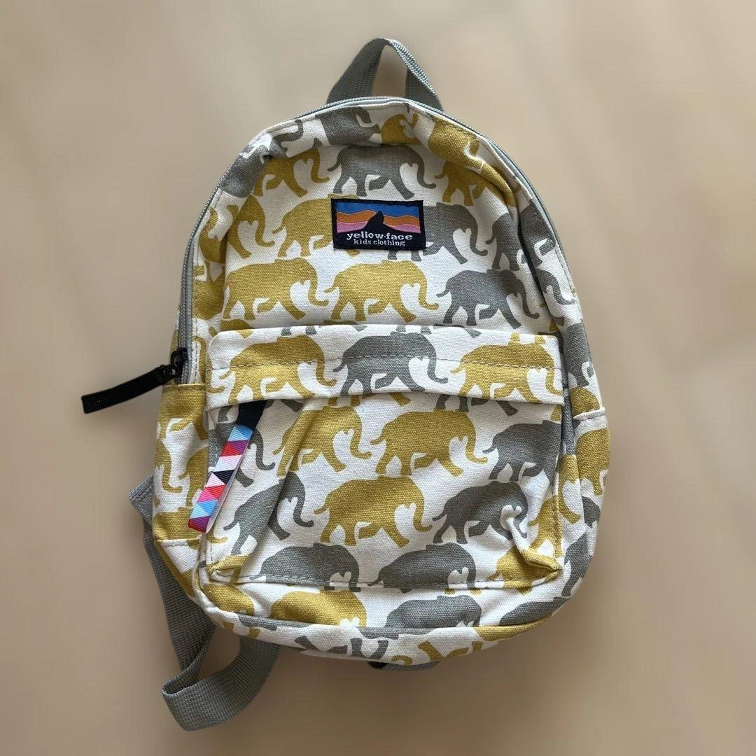 yellow face キッズリュック ゾウ柄
