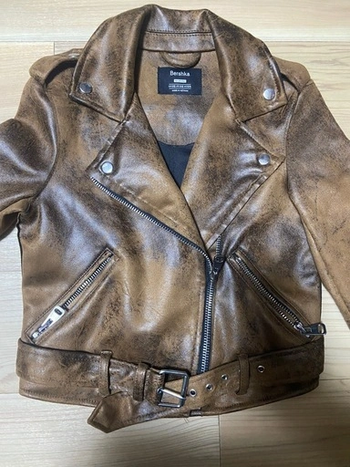 Bershka 本革ダブルライダースジャケット ラムレザー 羊革XS