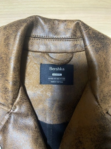 Bershka 本革ダブルライダースジャケット ラムレザー 羊革XSの写真3枚目