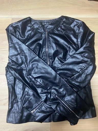 Bershka 本革ダブルライダースジャケット ラムレザー 羊革XSの写真5枚目