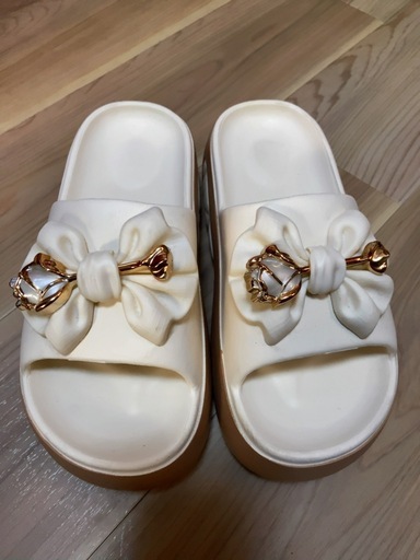 白　24センチ　　厚底サンダル