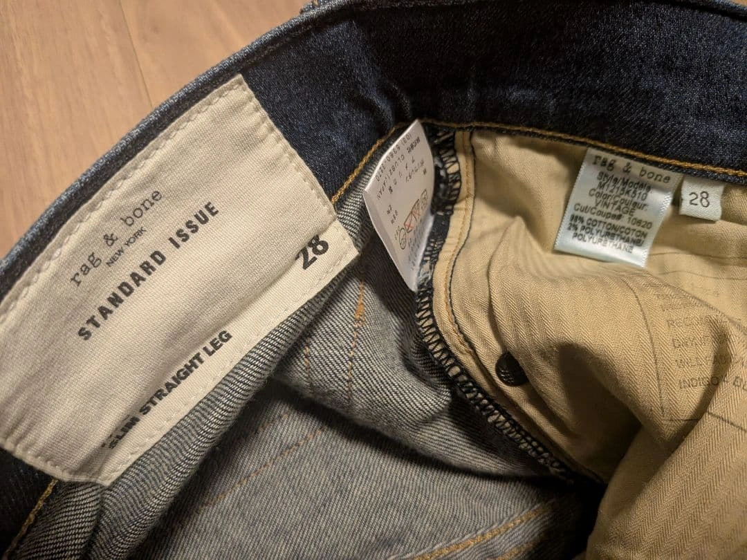 ほぼ未使用 定価3-4万円 rag&bone 28 fit3 ストレートデニムの写真3枚目