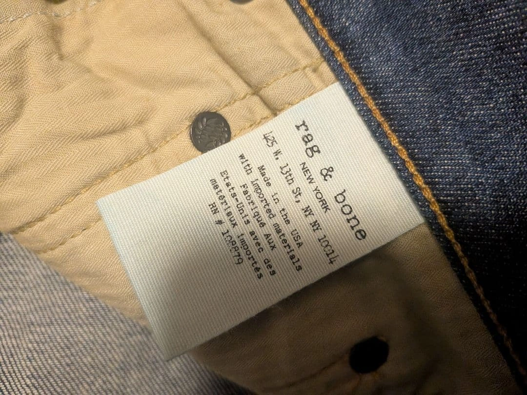 ほぼ未使用 定価3-4万円 rag&bone 28 fit3 ストレートデニムの写真4枚目