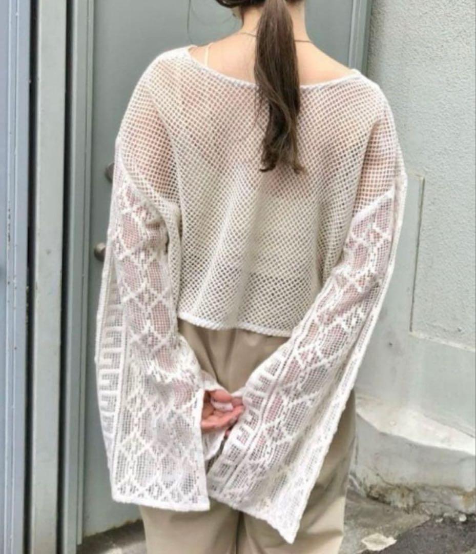 最終価格　kastane カスタネ　メッシュパッチワーク2WAYカーディガン