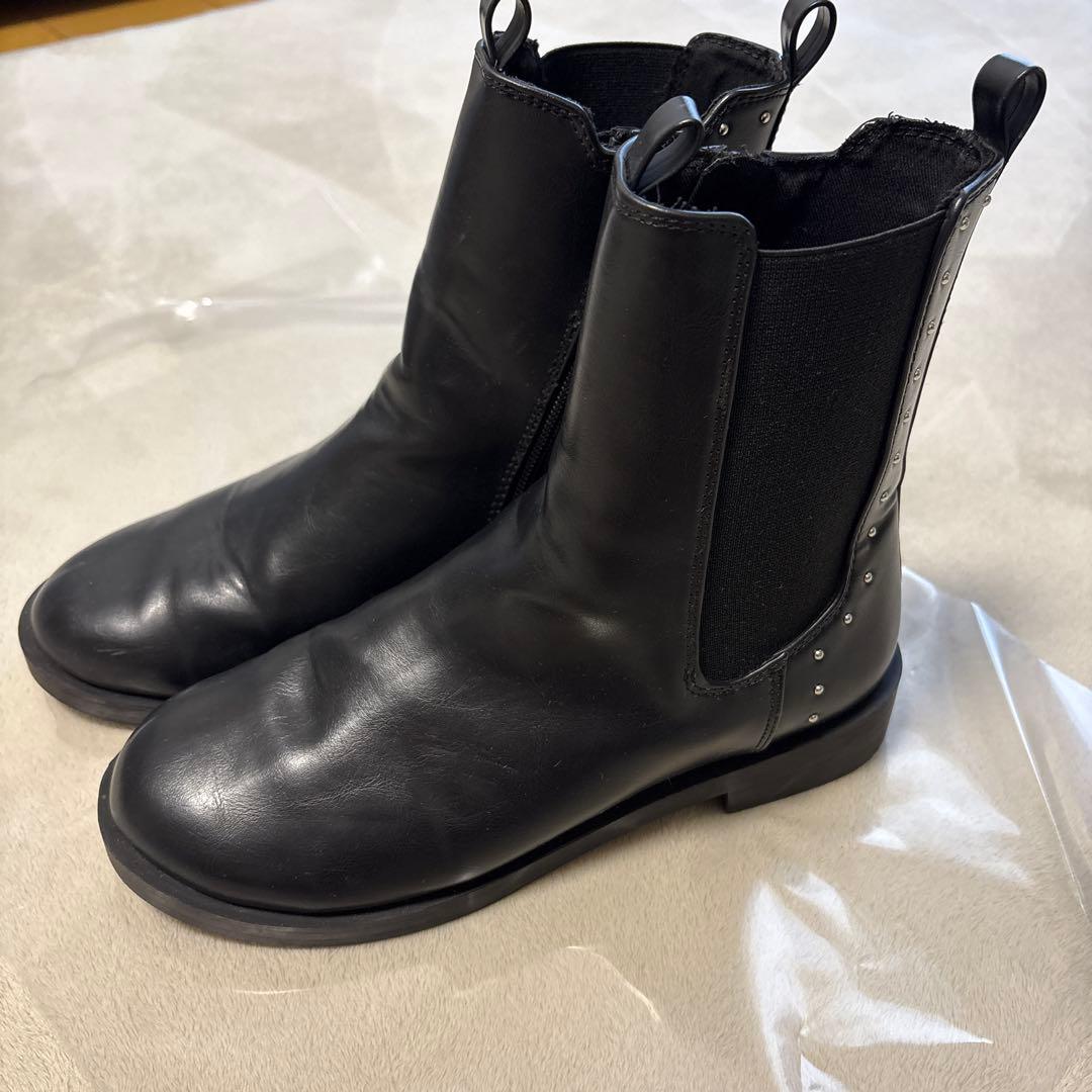 ZARA ザラ スタッズ付 ショートブーツ チェルシーブーツ 36