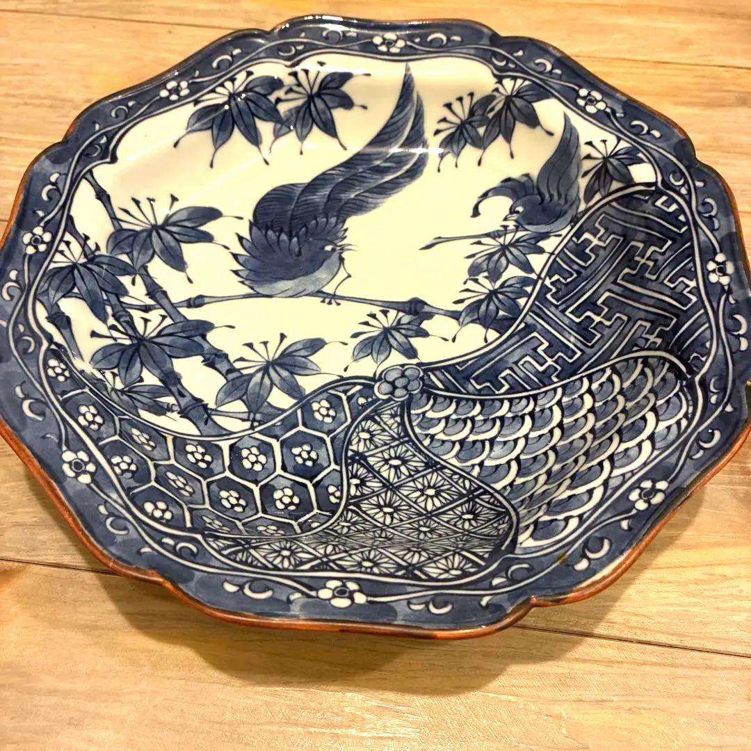 染付 皿 鳥文様 和食器　英祥窯　大皿