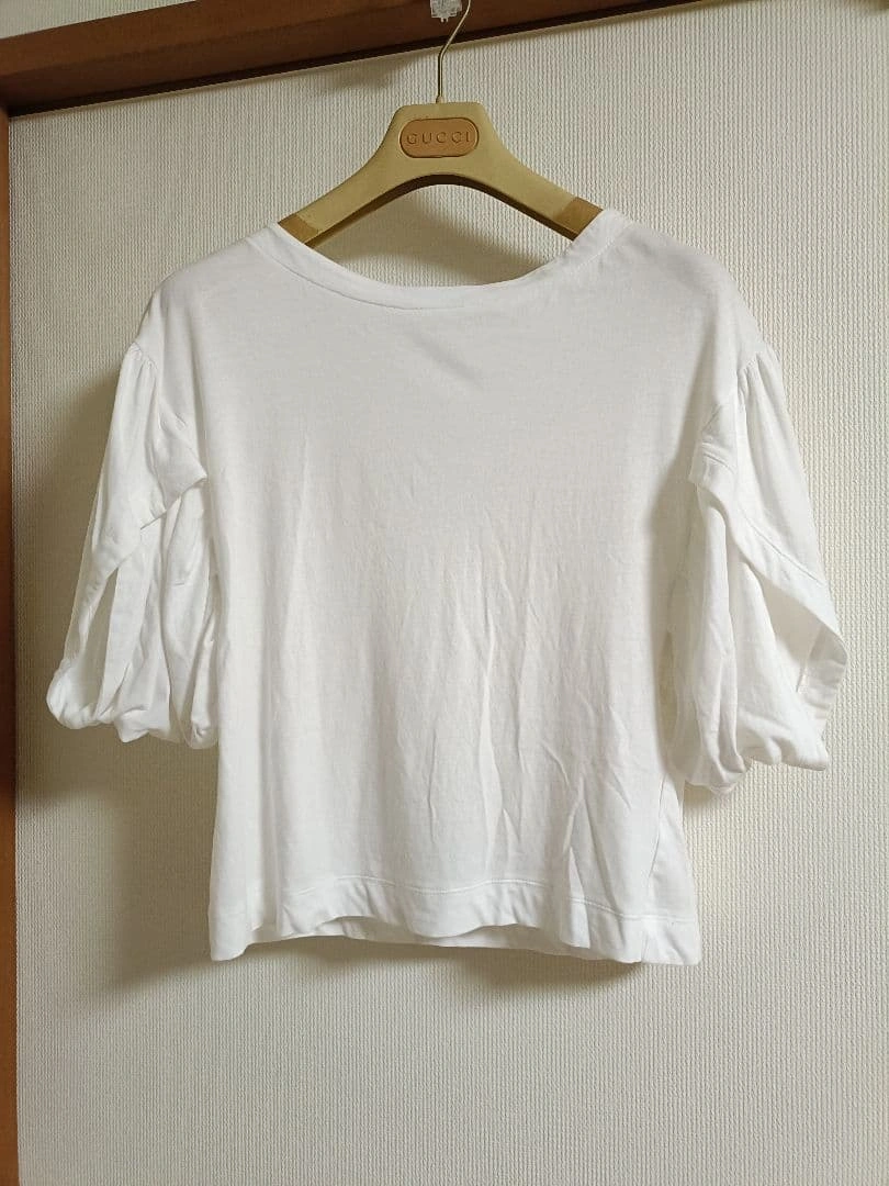 シンプリシティ パフスリーブ Tシャツ ホワイト カットソーの写真8枚目