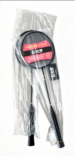 新品未使用 カーボンバドミントンラケット2本セット ラケットバッグ+シャトル3個入り筒付きの写真3枚目