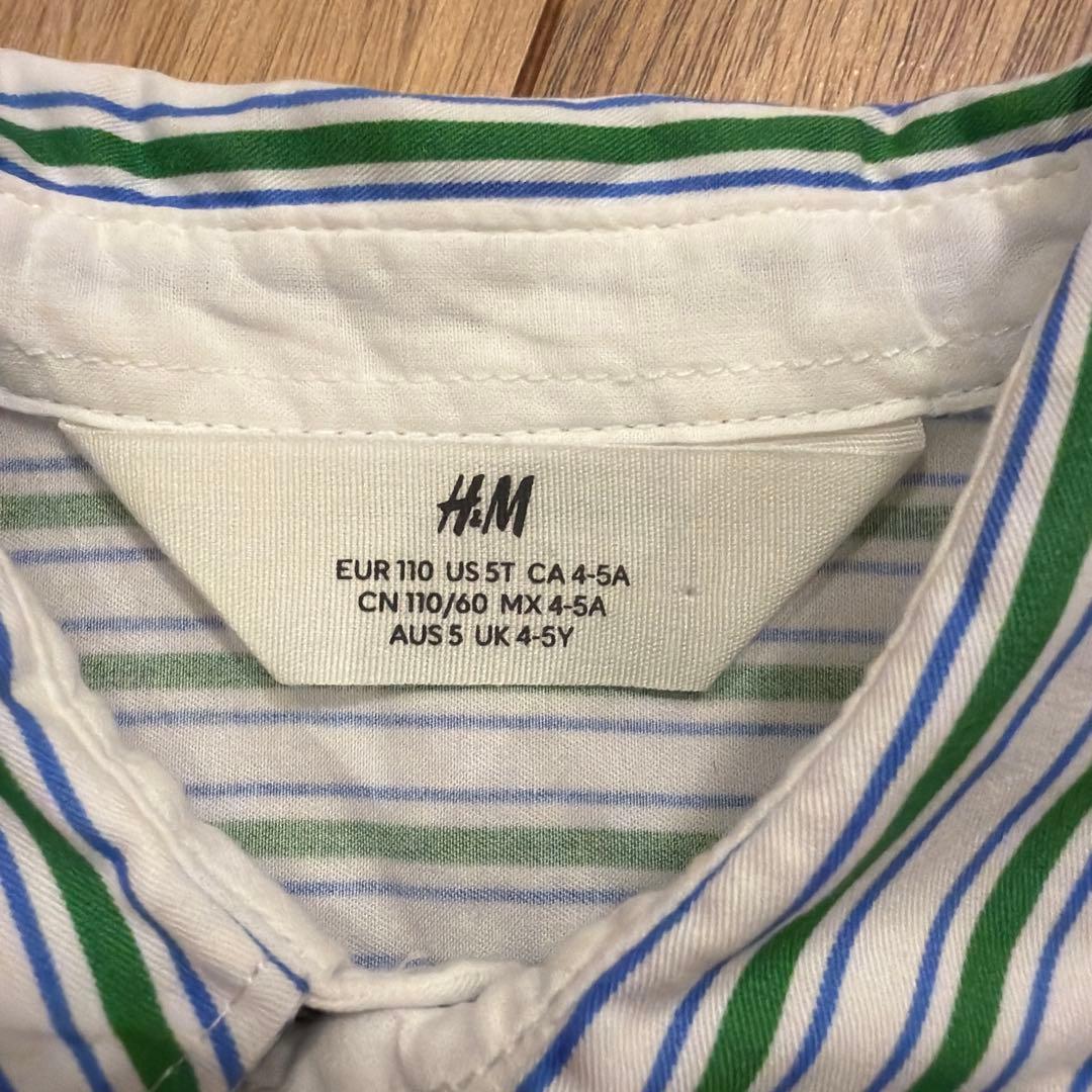 H&M キッズ 長袖シャツ ストライプ 110cmの写真2枚目