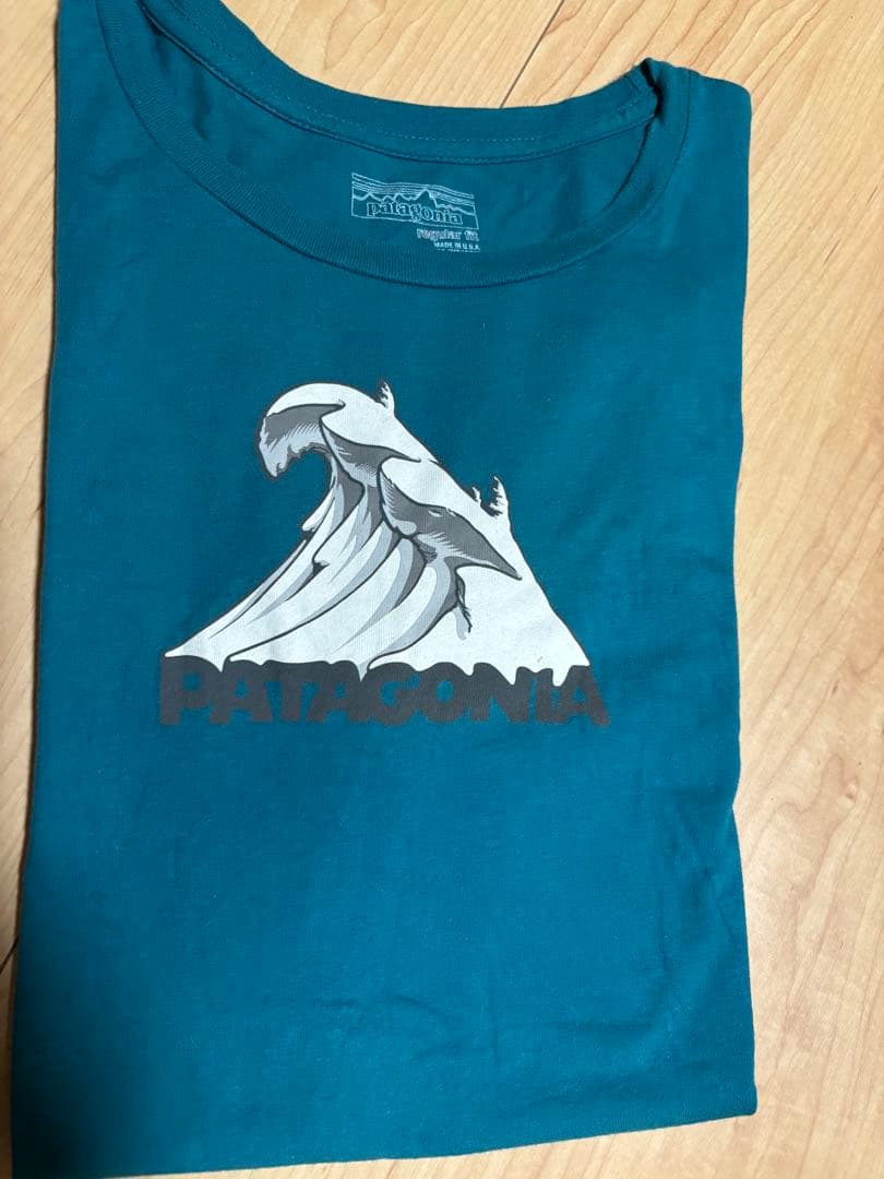 Patagonia USAパタゴニア Tシャツ 波ロゴ ブルー S
