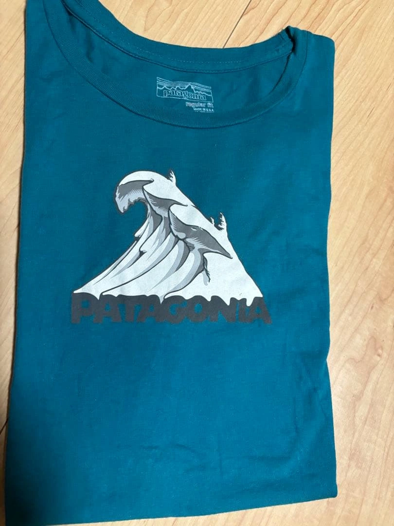 Patagonia USAパタゴニア Tシャツ 波ロゴ ブルー S