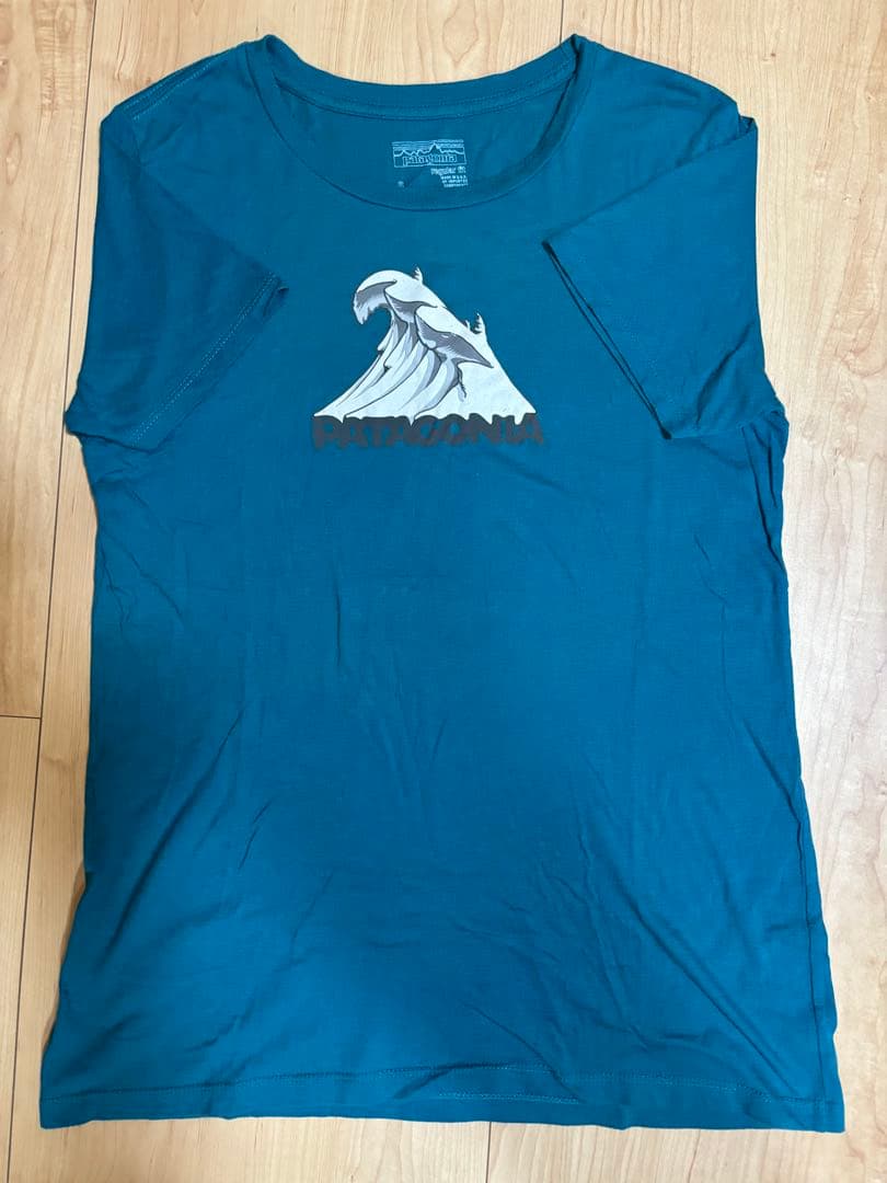 Patagonia USAパタゴニア Tシャツ 波ロゴ ブルー Sの写真2枚目