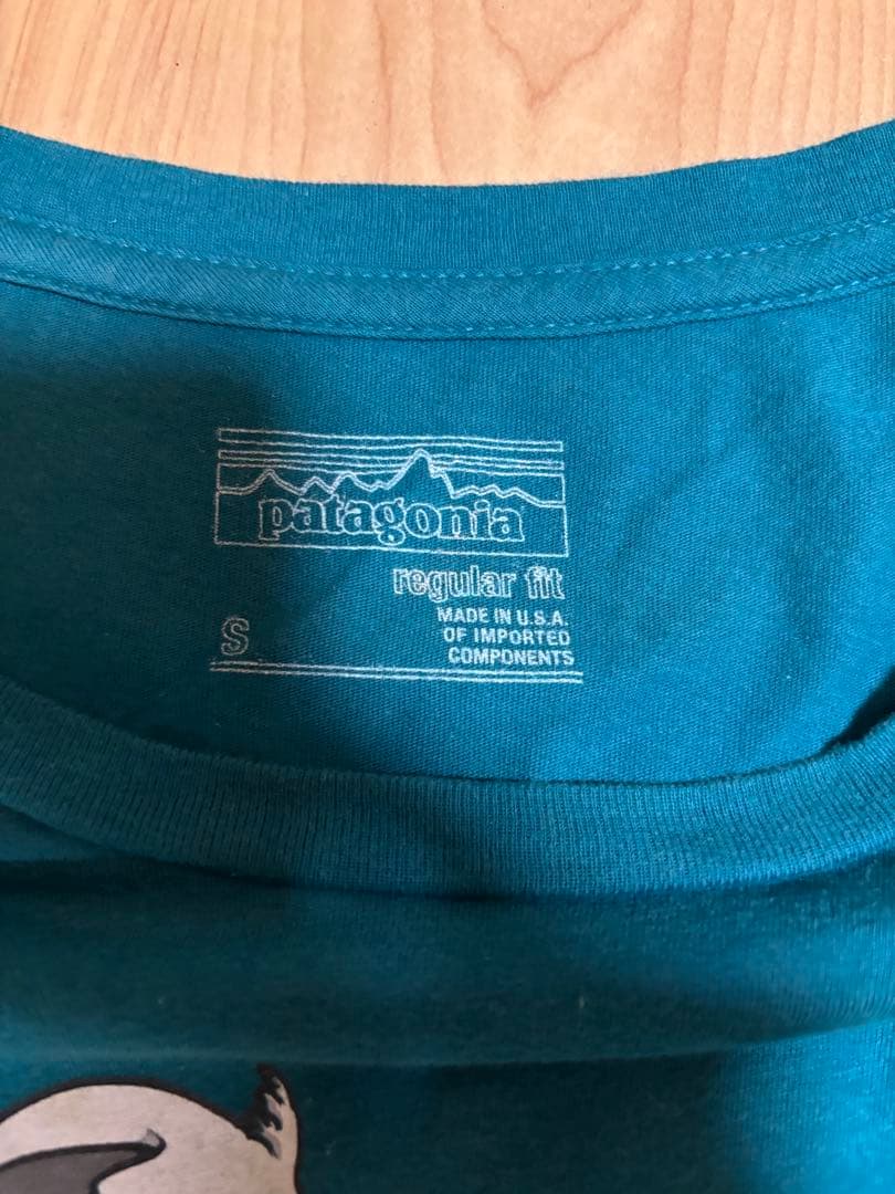 Patagonia USAパタゴニア Tシャツ 波ロゴ ブルー Sの写真3枚目