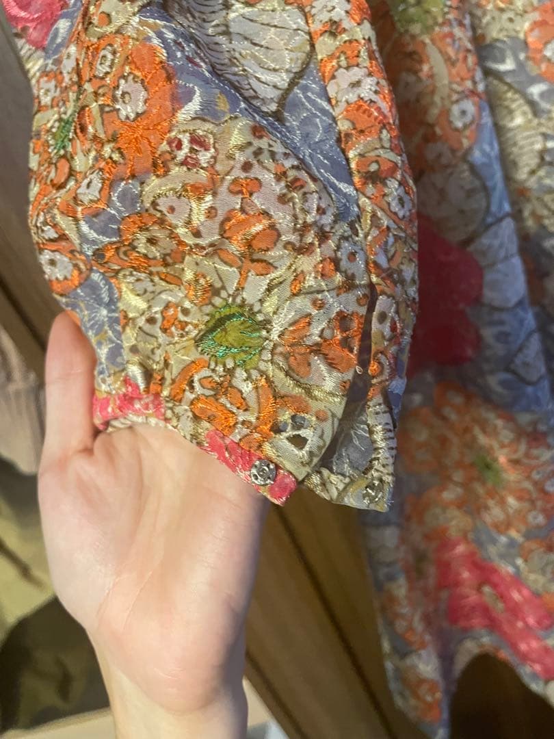オーダーメイド ワンピース 花柄 総刺繍の写真3枚目