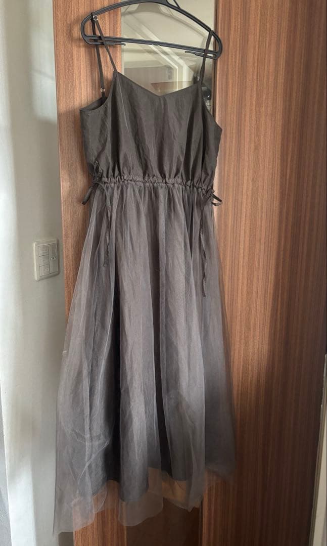 W CLOSETキャミワンピース ナイロン チュール グレー