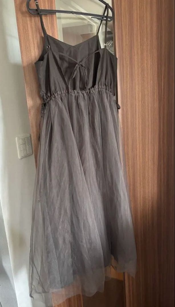 W CLOSETキャミワンピース ナイロン チュール グレーの写真5枚目