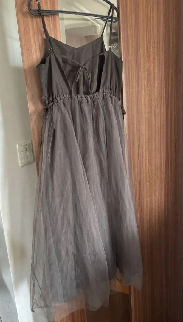 W CLOSETキャミワンピース ナイロン チュール グレーの写真5枚目