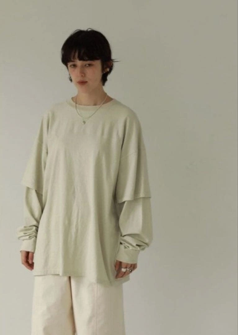 todayful レイヤードコットンスウェット アイボリー